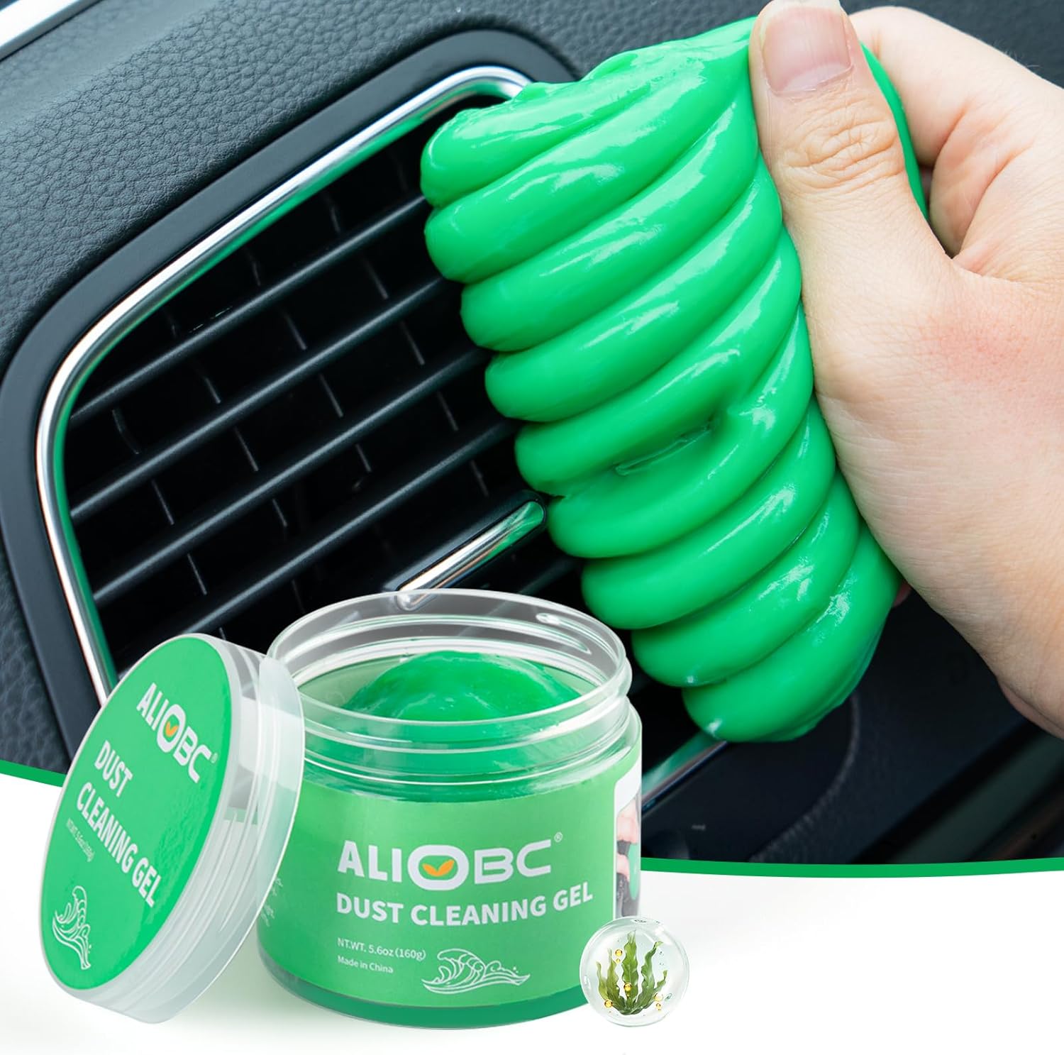 Car Slime Cleaner, Dust Cleaning Putty - Green Gel 5.6oz