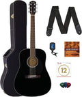 Fender CD-60S Solid Top Dreadnought Acoustic Guitar Bundle - Black