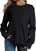 Dokotoo Women's Colorblock Crewneck Sweater - Cozy Fall Knit