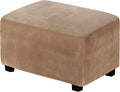 Real Velvet Plush Stretch Ottoman Cover Large - Form Fit Protection