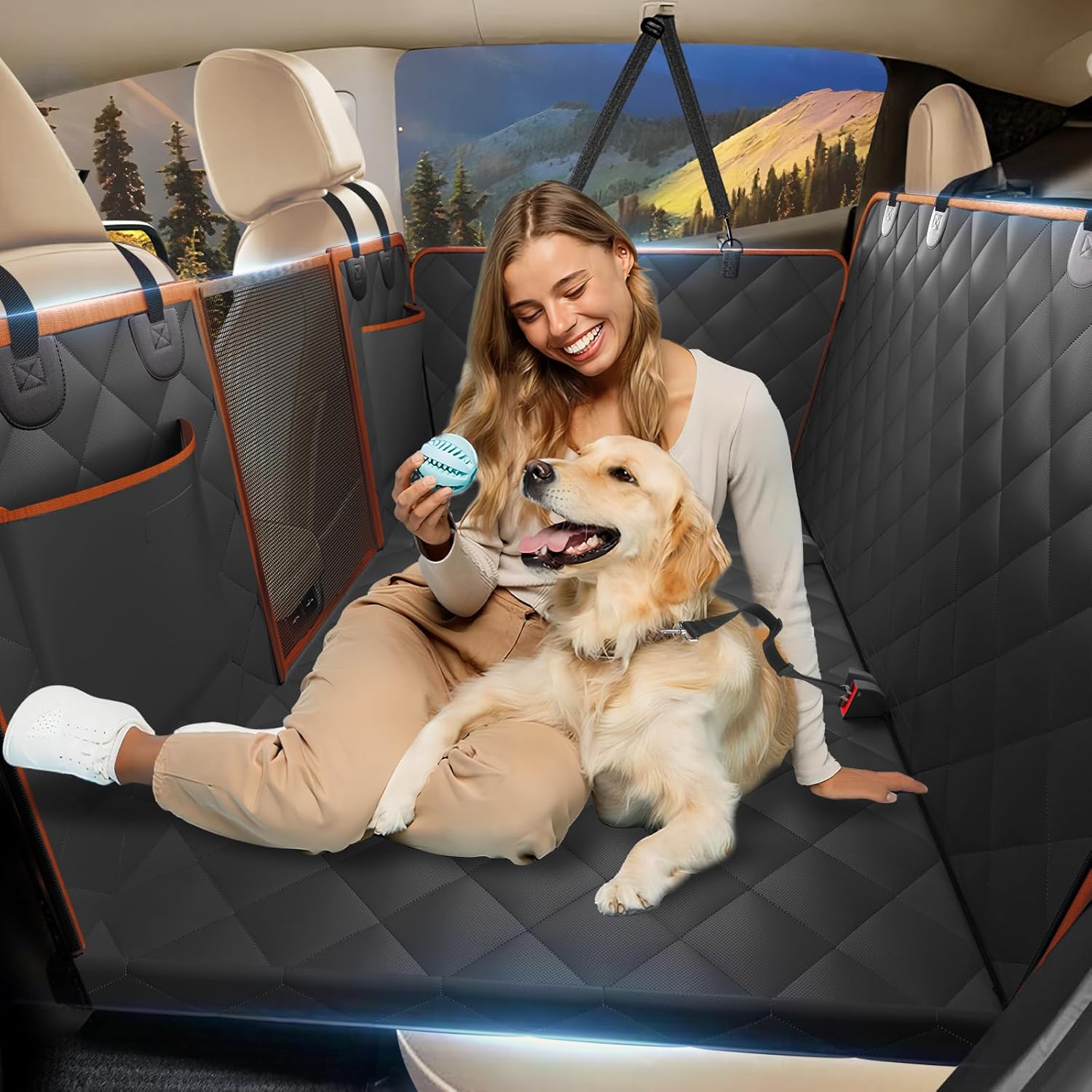 Back Seat Extender for Dogs - Waterproof Hammock for Cars