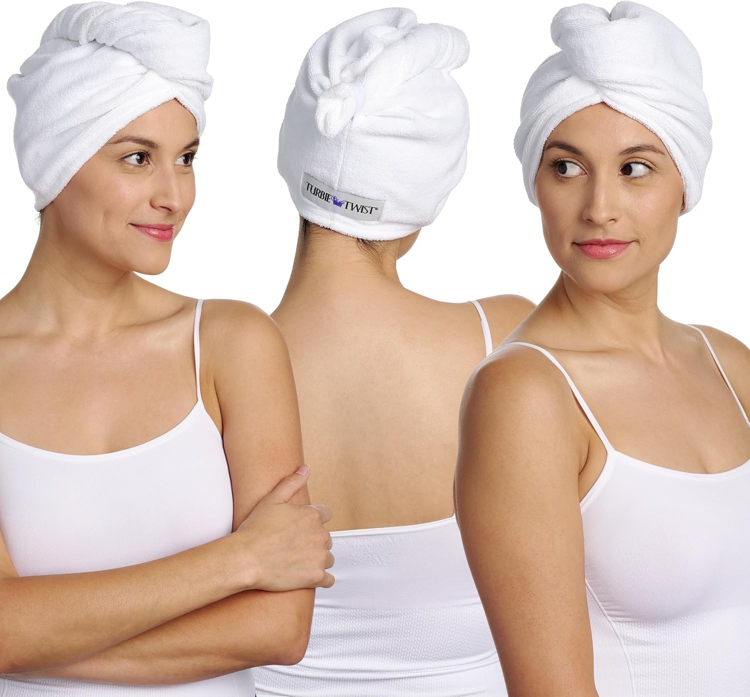 100% Cotton Turbie Twist Hair Drying Wrap for Effortless Drying