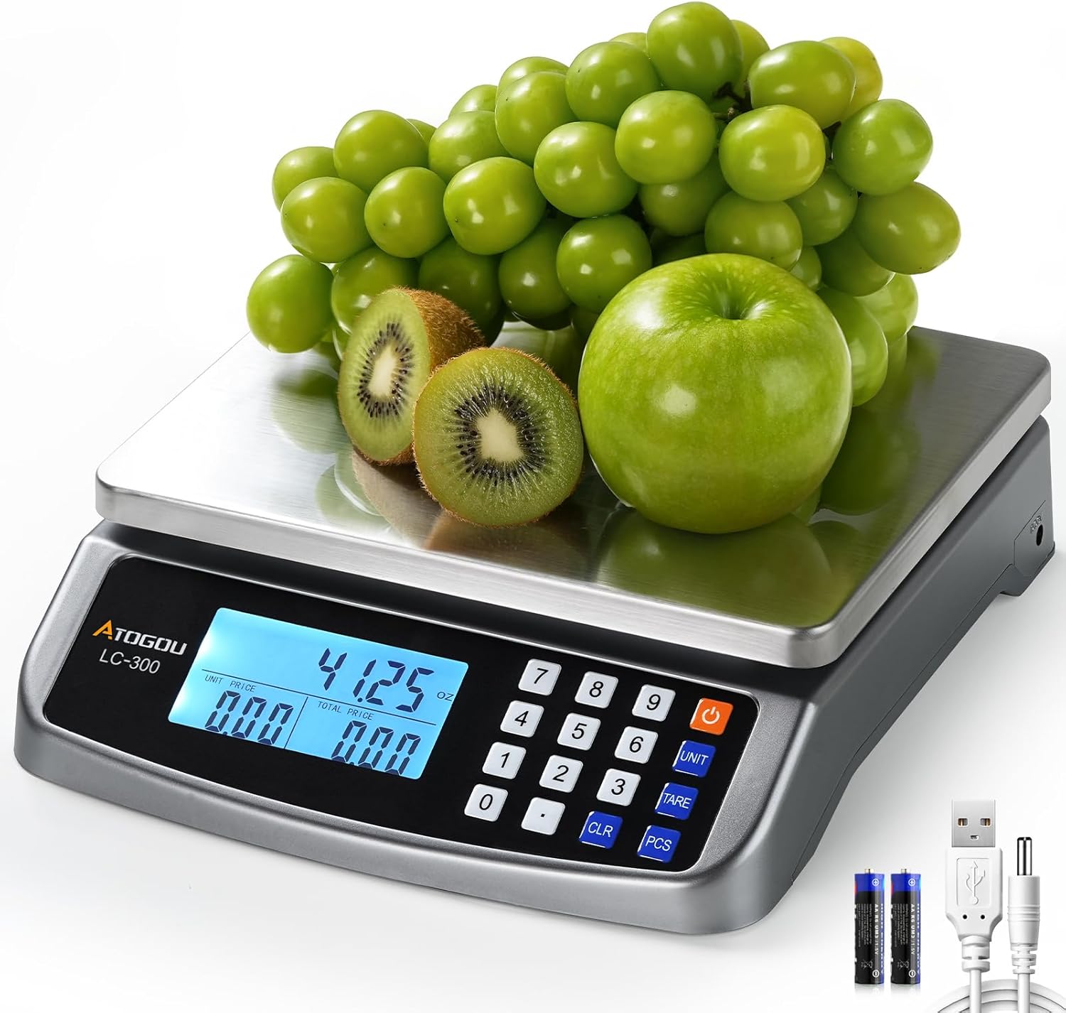 66lb Food Scale for Cooking and Pricing with Stainless Steel Design
