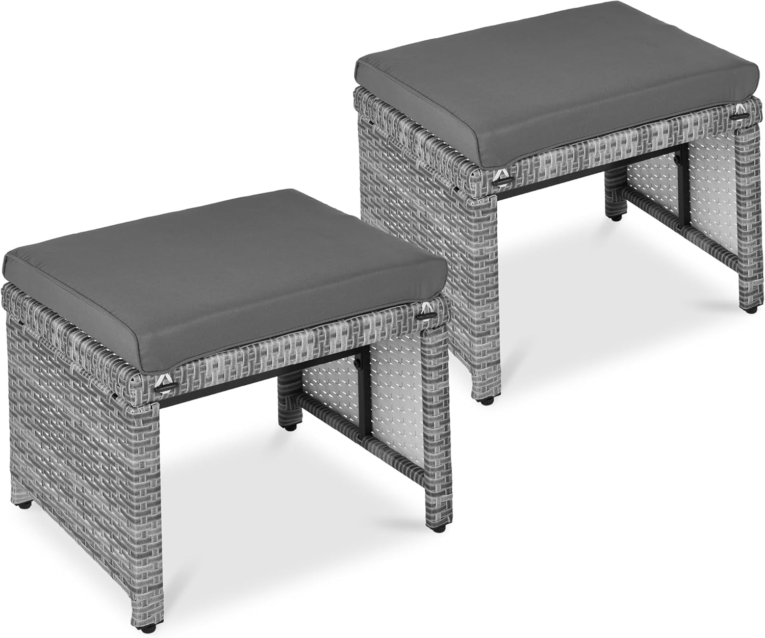 Multipurpose Outdoor Wicker Ottomans for Patio and Backyard