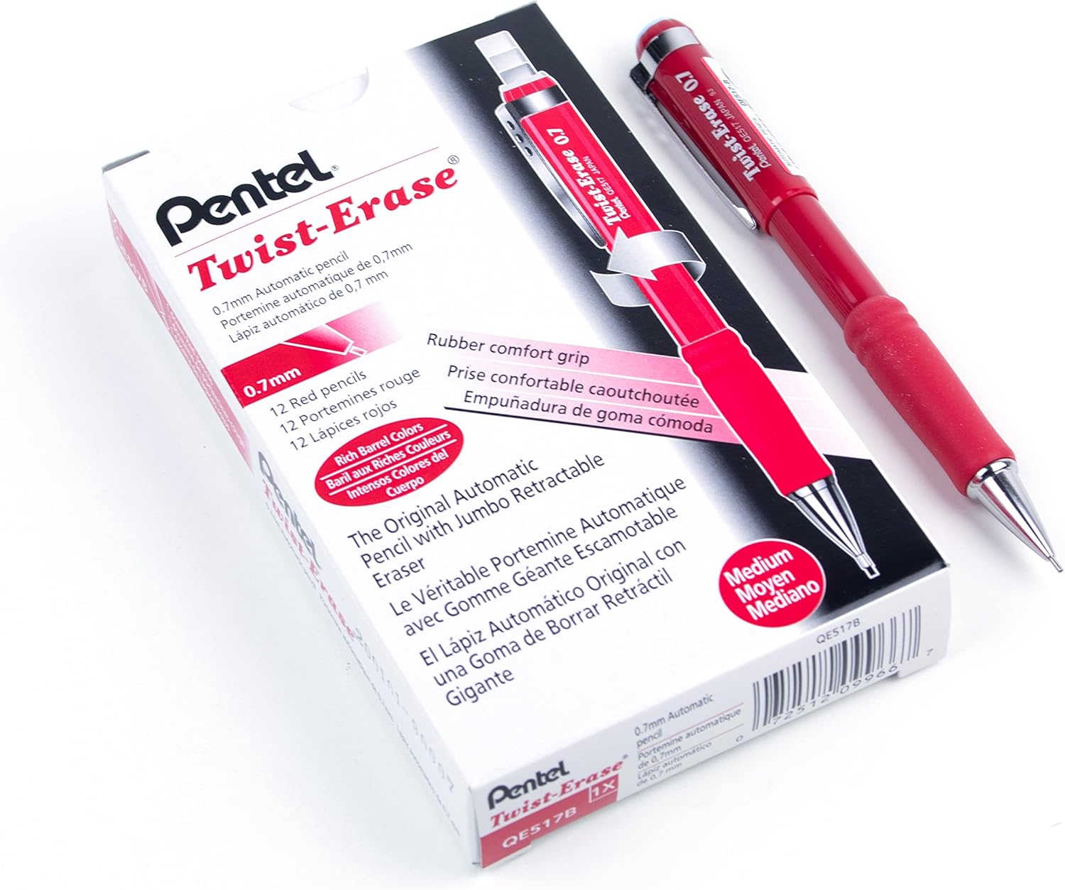 Pentel Twist-Erase III Mechanical Pencil Set with Red Barrel