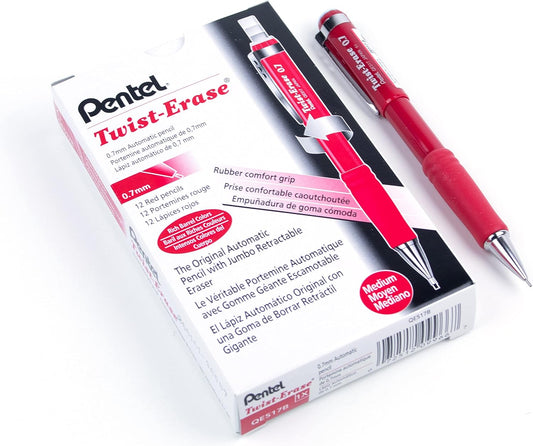 Pentel Twist-Erase III Mechanical Pencil Set with Red Barrel