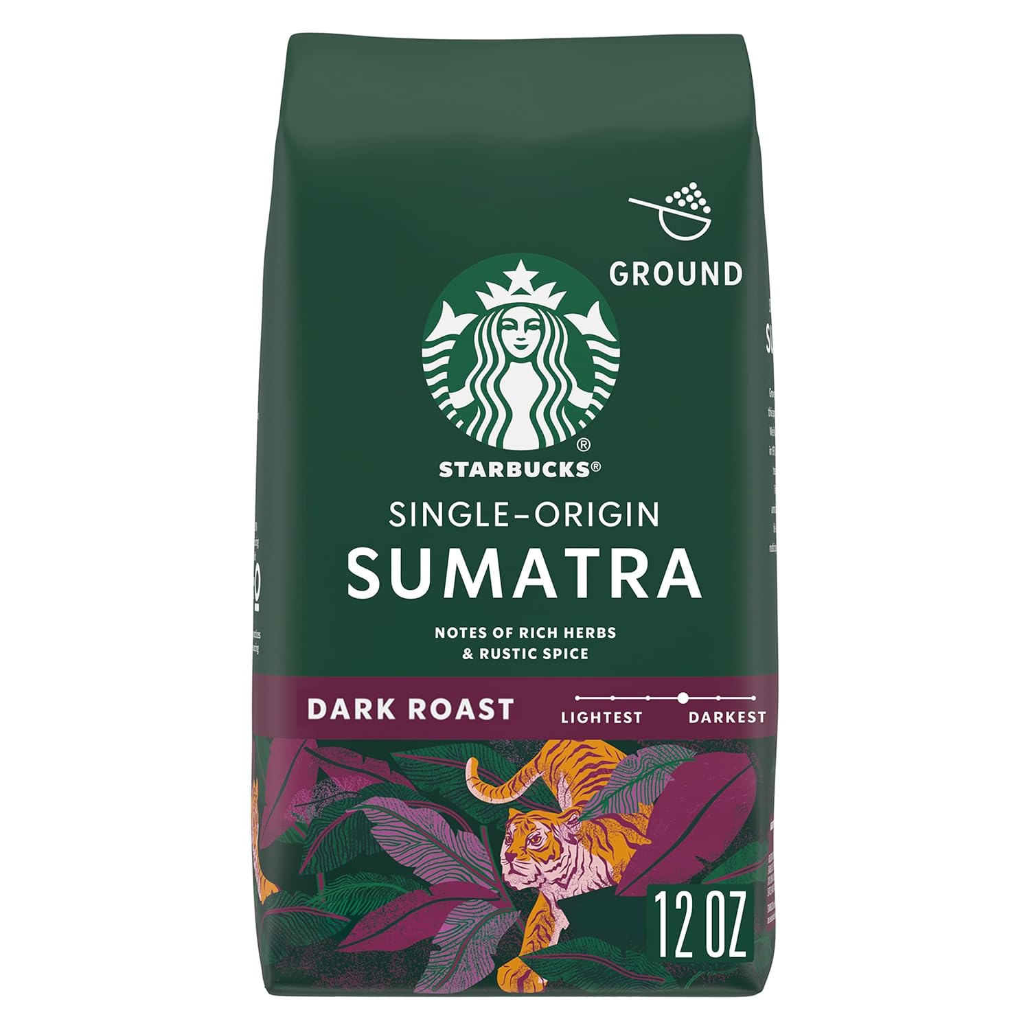 Bold Sumatra Dark Roast Coffee, 100% Arabica - 12 oz