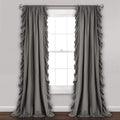Reyna Ruffle Window Curtain Panel Set, Pair 54in x 84in - Flowy
