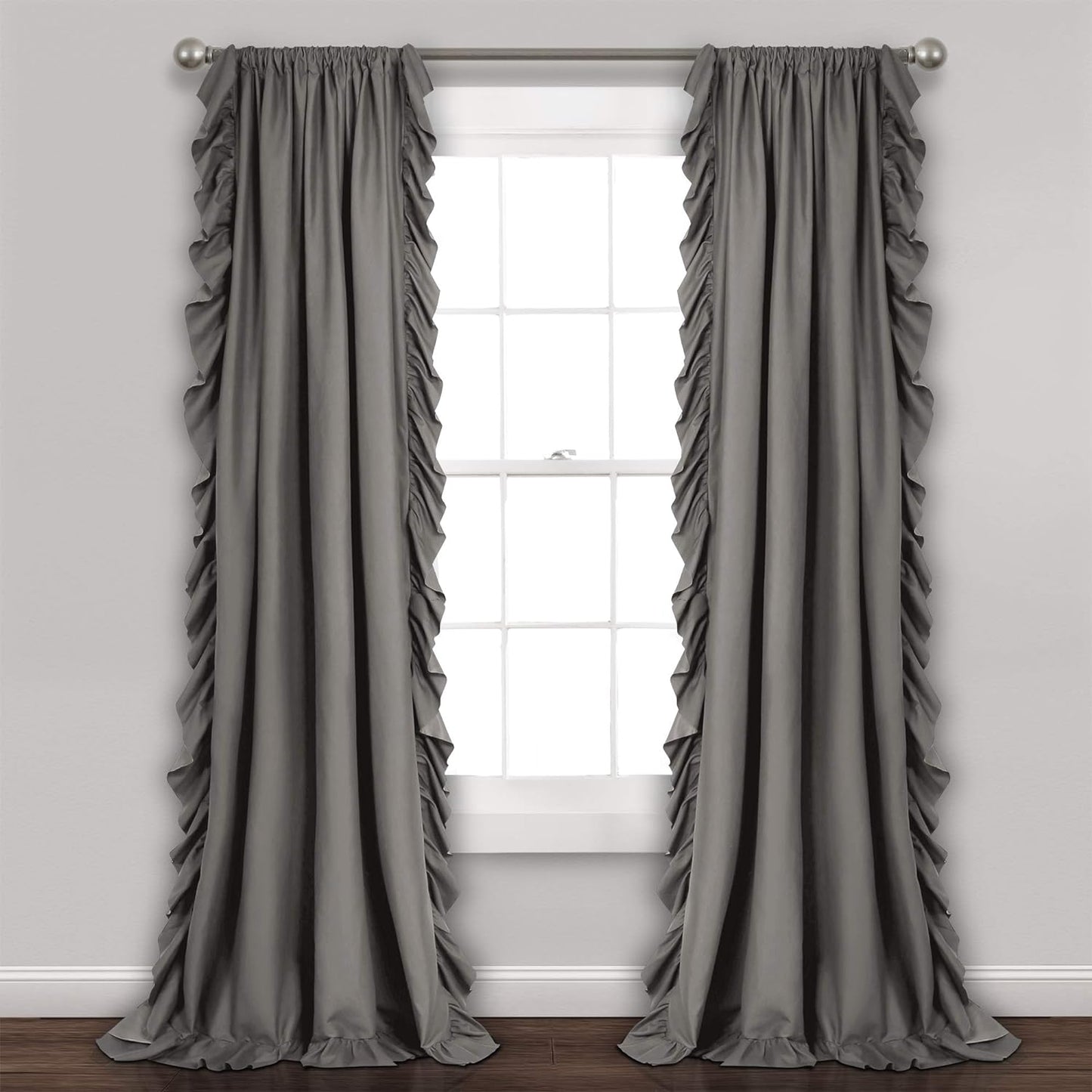 Lush Decor Reyna Ruffle Window Curtain Panel Set for Home