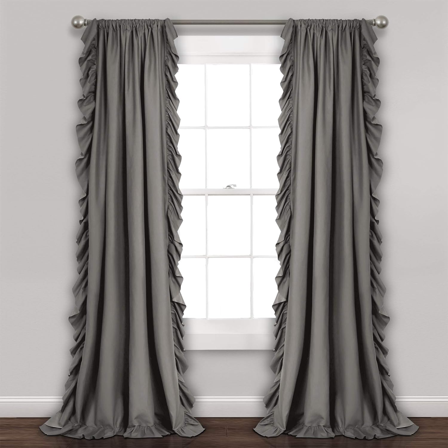 Lush Decor Reyna Ruffle Window Curtain Panel Set for Home