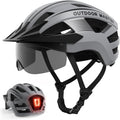 OutdoorMaster Adult Bike Helmet with LED Light and Goggles