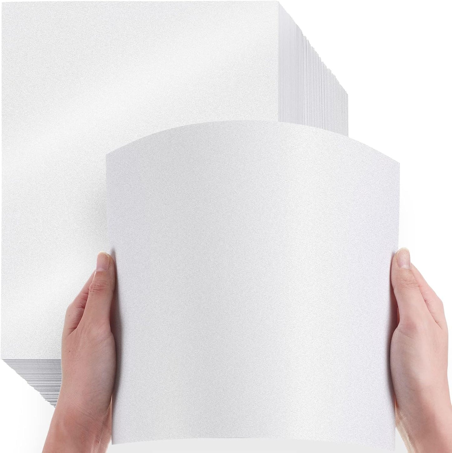 250 Sheets Pearl White Metallic Paper for Craft and Invitations