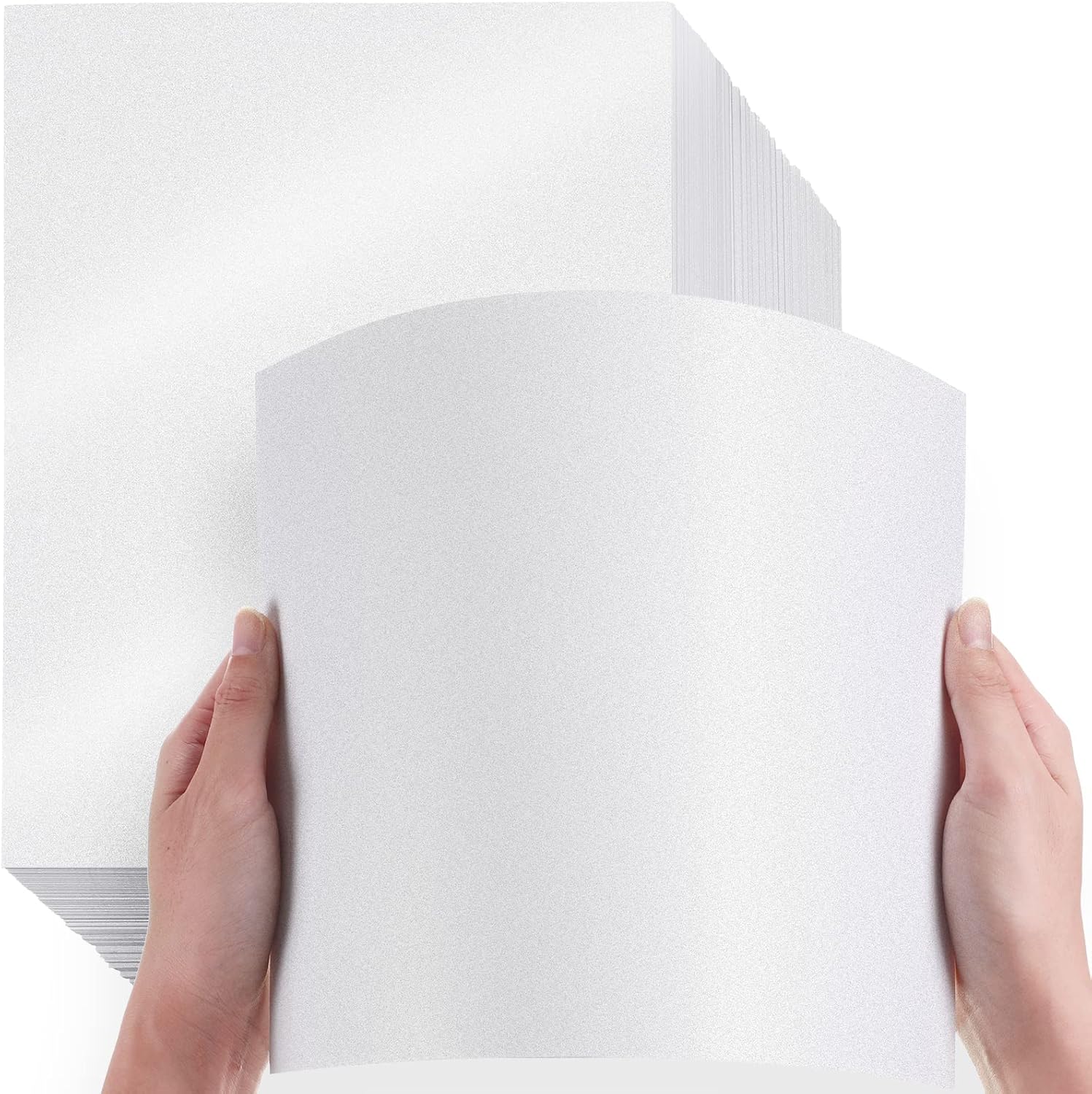 250 Sheets Pearl White Metallic Paper for Craft and Invitations