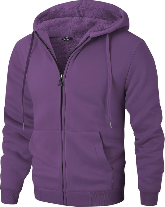 ZITY Men's Zip Up Hoodie Heavyweight Winter Sweatshirt Jacket