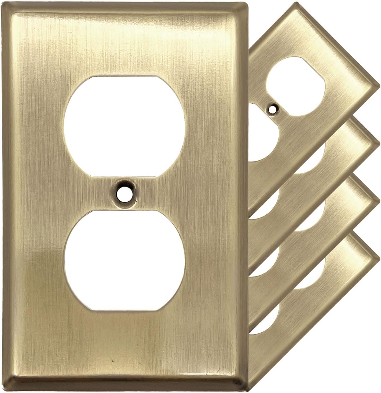 Rio Salto Brass Duplex Decora Antique Gold Wall Plate Covers