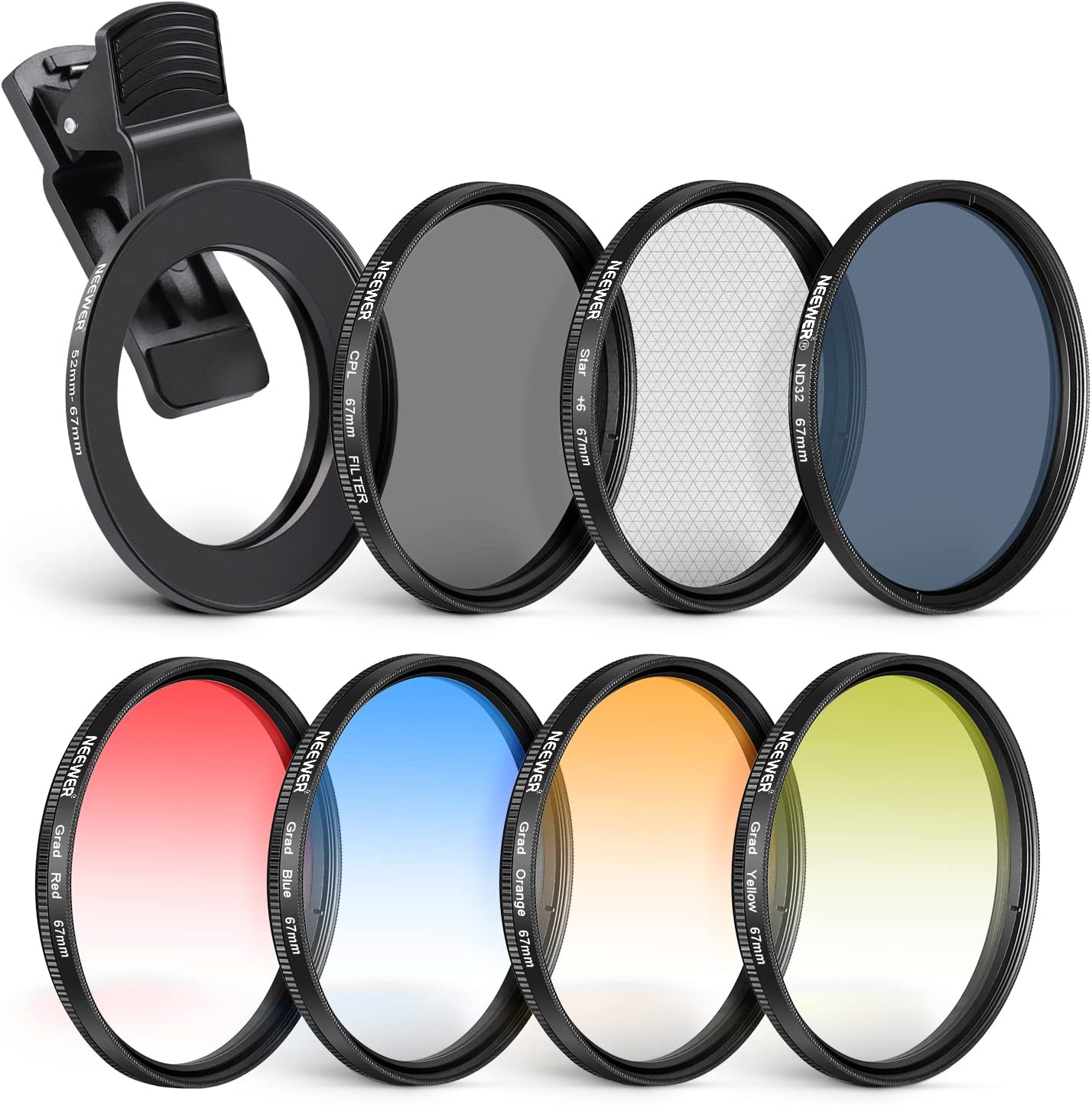 NEEWER 67 mm ND+CPL + Effect Filter Set for Mobile Phones