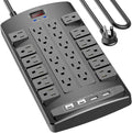 QINLIANF Surge Protector Power Strip 24 Outlets & 4 USB - Heavy Duty