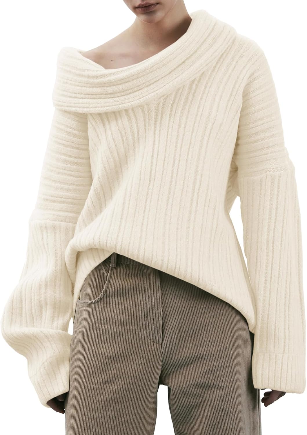Saodimallsu Womens Off The Shoulder Sweater Top for Fall