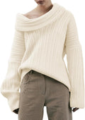 Womens Off The Shoulder Sweater Top Oversized Batwing - Cozy Chic