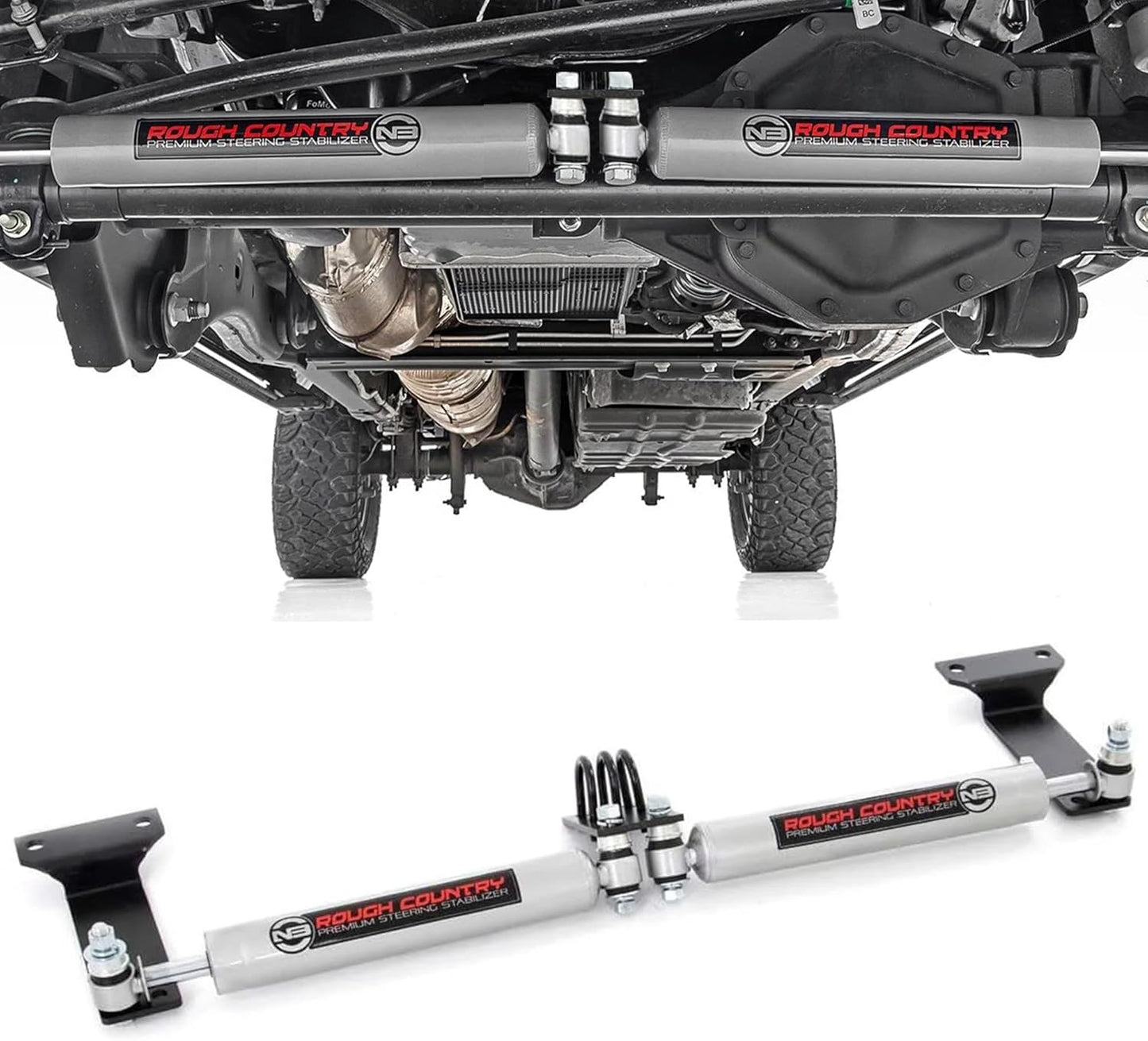Rough Country N3 Dual Steering Stabilizer for Super Duty 4WD