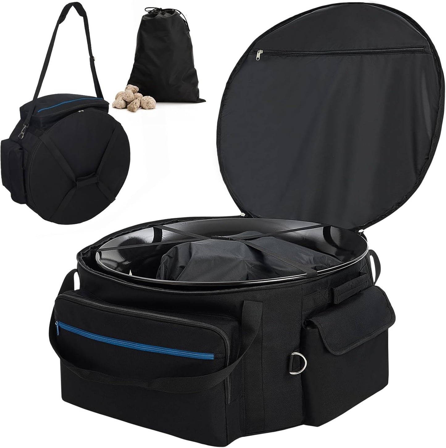 Fire Pit Carry Bag for Ciays 24 Inch with Bonus Rocks Pouch