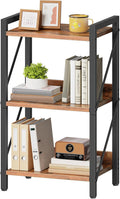 3-Tier Industrial Bookshelf - Compact Vertical Storage for Small Rooms