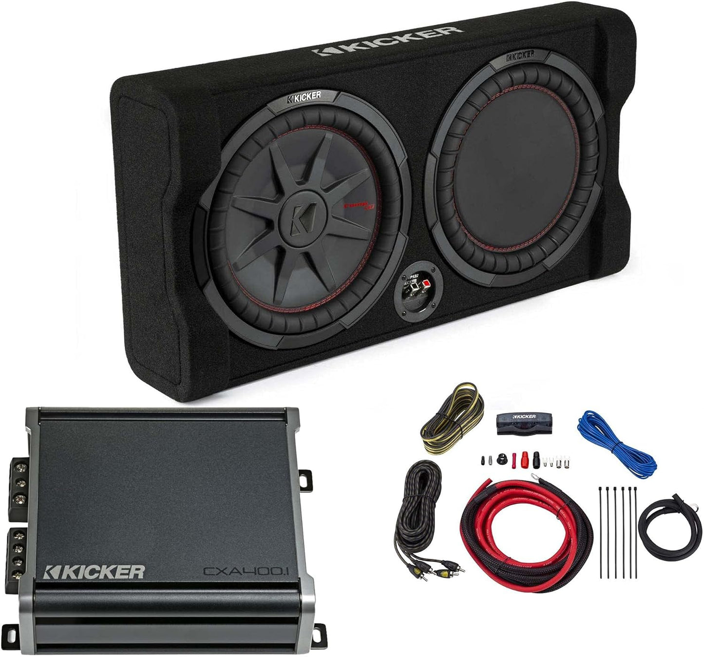 Kicker Comp RT 12 Inch Subwoofer Enclosure Package with Amp