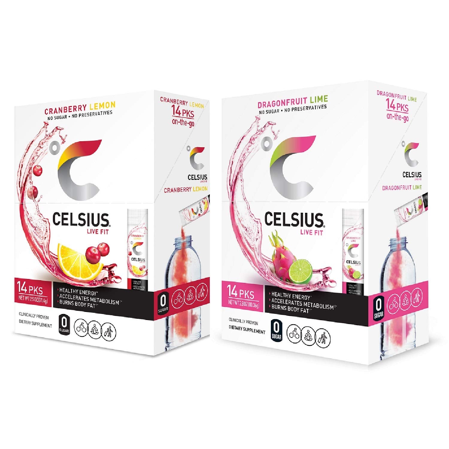 CELSIUS On-the-Go Powder Stick Combo Pack for Fitness Energy