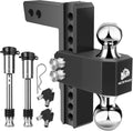 Adjustable Trailer Hitch 2-Inch Receiver with 8 in Drop/Rise - Heavy
