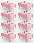 Rectangle Table Cloth 60 in x 84 in 8-Pack - Pink Polyester
