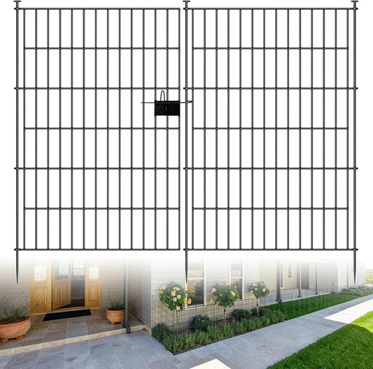 10 Panels Garden Fence Dog Fence Outdoor for Yard, 40in H