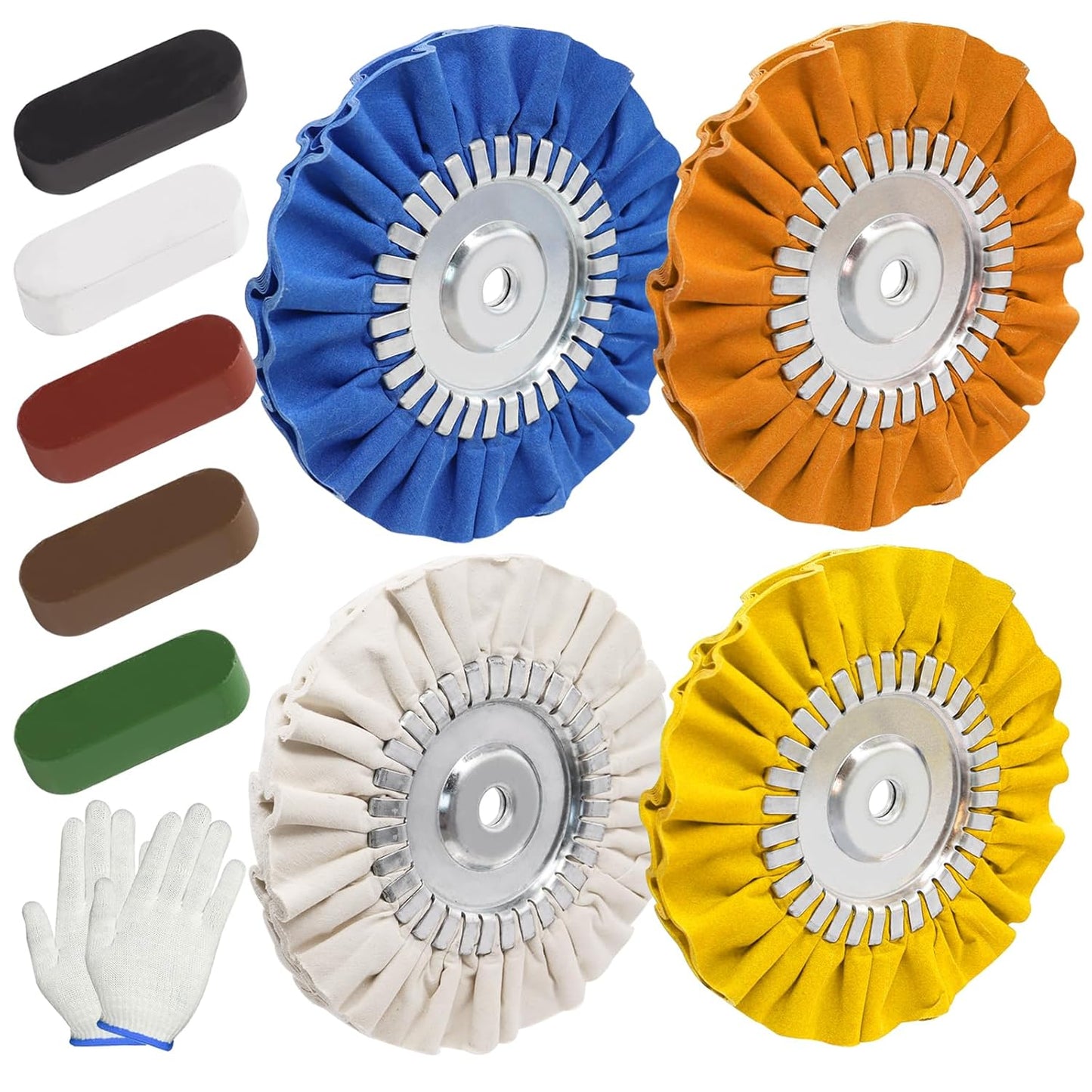 Tnisesm 10Pcs 8 inch Airway Buffing Wheel Polishing Kit