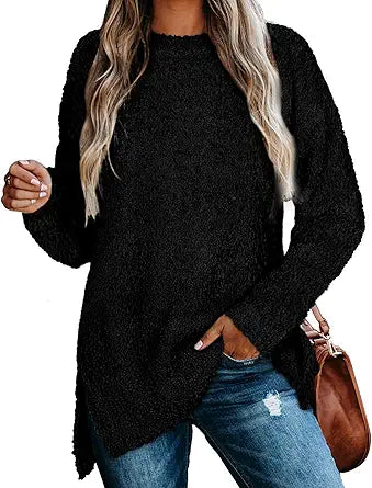 NIASHOT Womens Sweaters Crewneck Long Sleeve Tunic Tops for Leggings