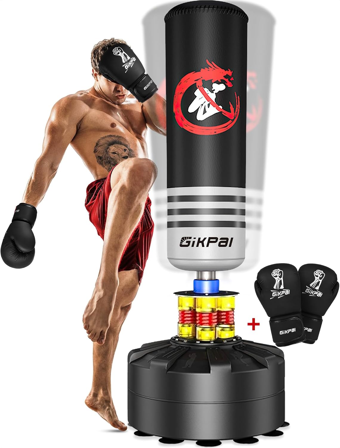 GIKPAL Freestanding Punching Bag with Gloves for Home Training