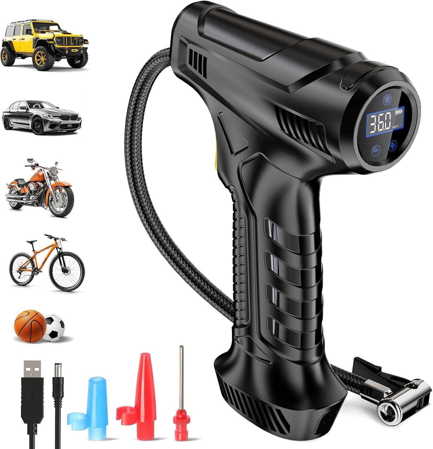 ZOPOM Rechargeable Tire Inflator - Inflates up to 150PSI!