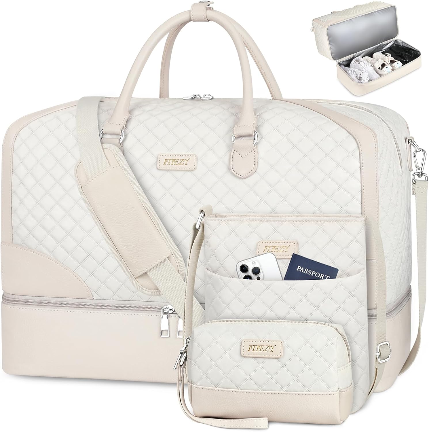 Weekender Bag for Women with Shoe Compartment - Travel Duffel