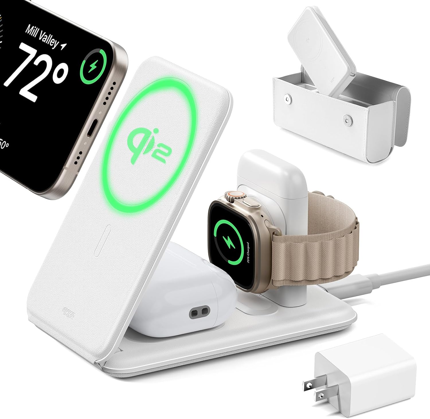 ESR Qi2 3 in 1 Charging Station for Apple Devices and More