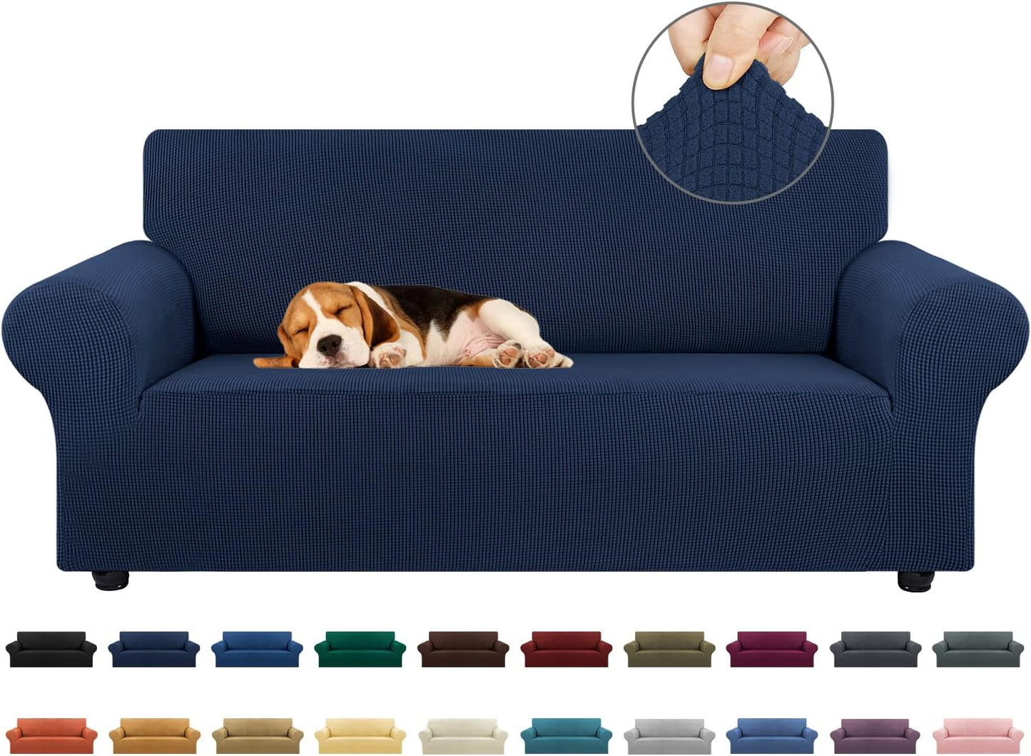 KEKUOU Stretch Loveseat Sofa Cover for 2 Cushion Couch