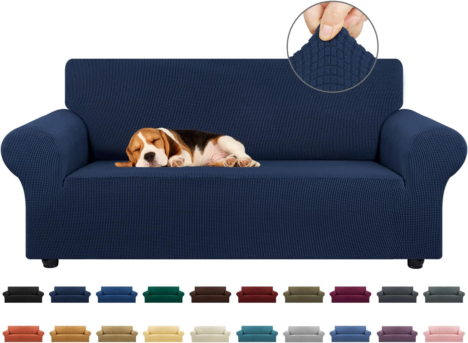 KEKUOU Stretch Loveseat Sofa Cover for 2 Cushion Couch