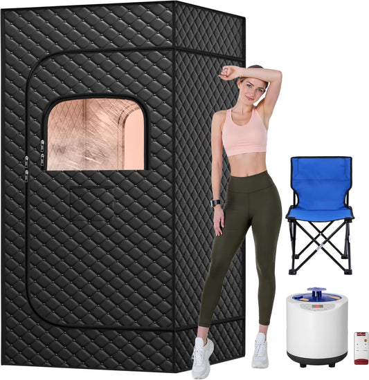 Portable Full Size Home Sauna: 1200W Steamer, Remote Control