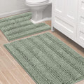 H.VERSAILTEX Striped Thick Chenille Bath Rug Set 2 Piece - Ultra