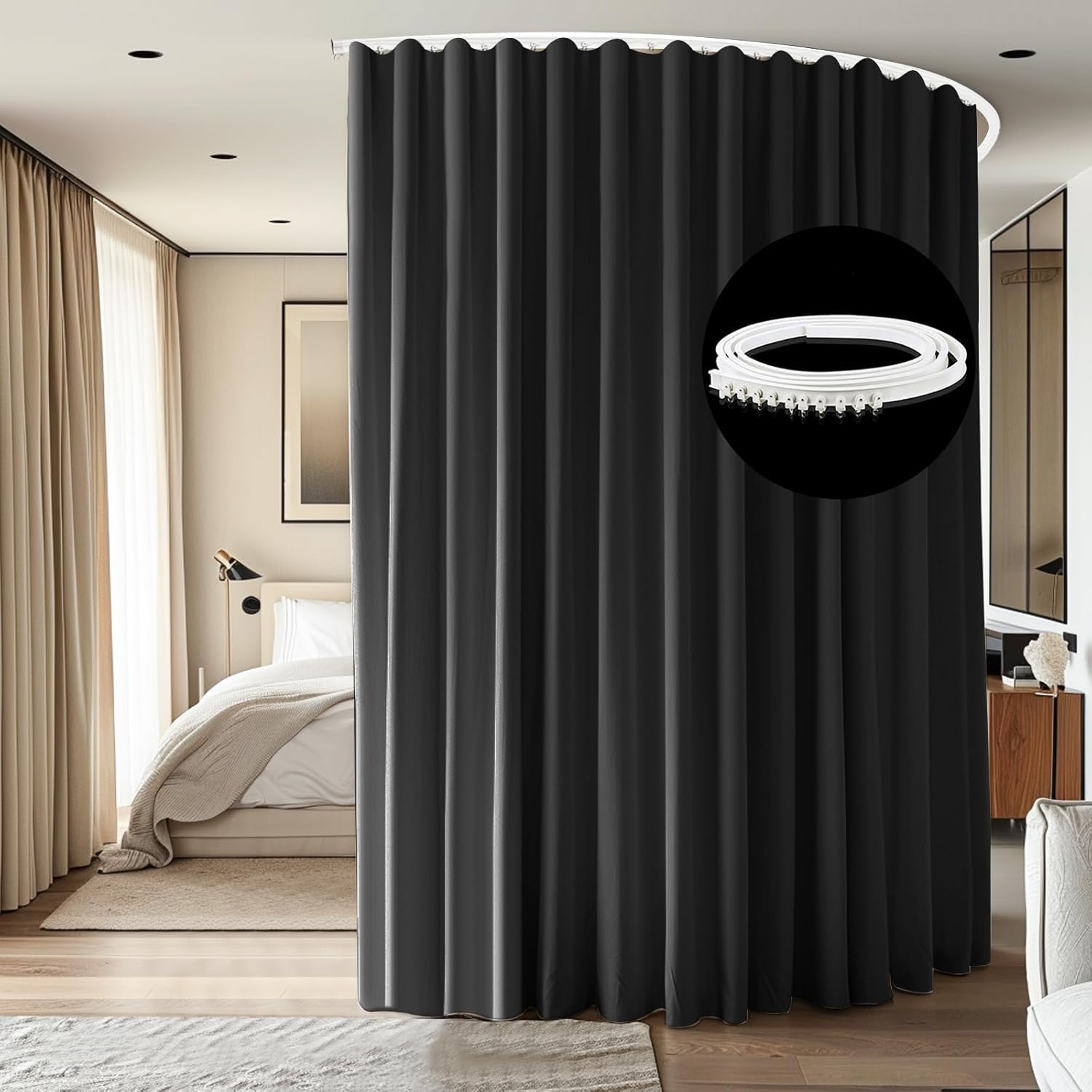 Room Divider Ceiling Mounted Curtains Track Sets for Privacy