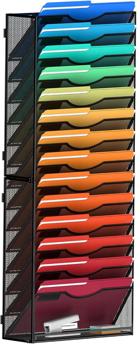 15 Tier Wall File Holder for Papers Mails Folders Organization