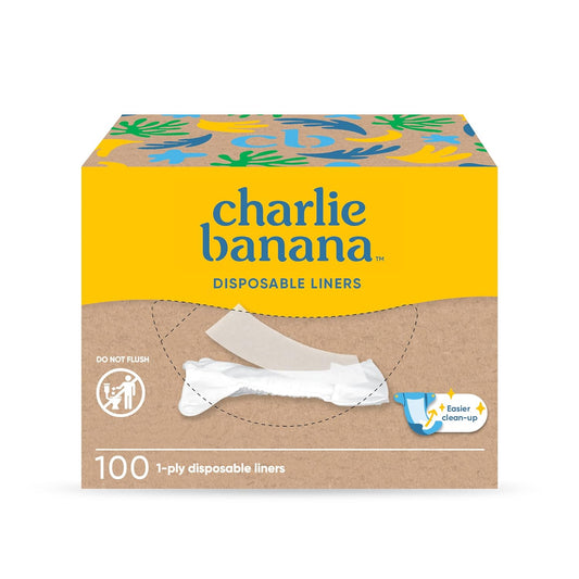 Charlie Banana Unscented Baby Diaper Liners & Wipes - 100 Count
