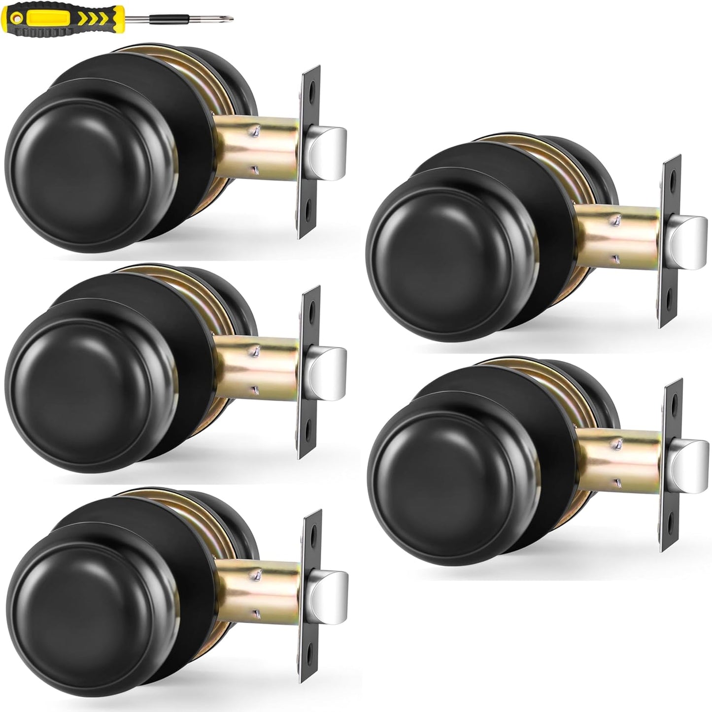 Lanwandeng Passage Interior Door Knobs in Matte Black Finish