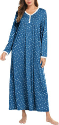 Ekouaer Women's Long Sleeve Nightgown Full Length - Comfortable