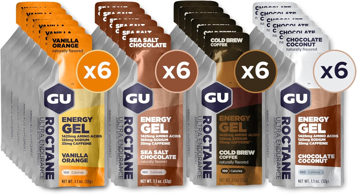 Gu Energy Roctane Ultra Endurance Mixed Pack for Athletes