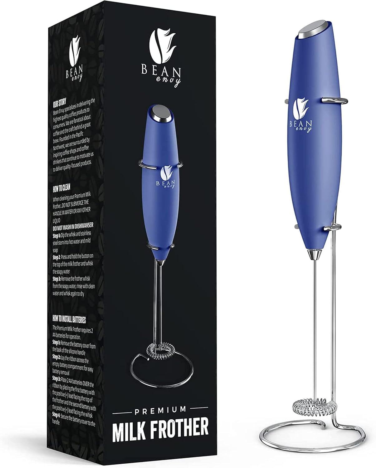 Bean Envy Blue Milk Frother - Perfect Frothy Drinks!
