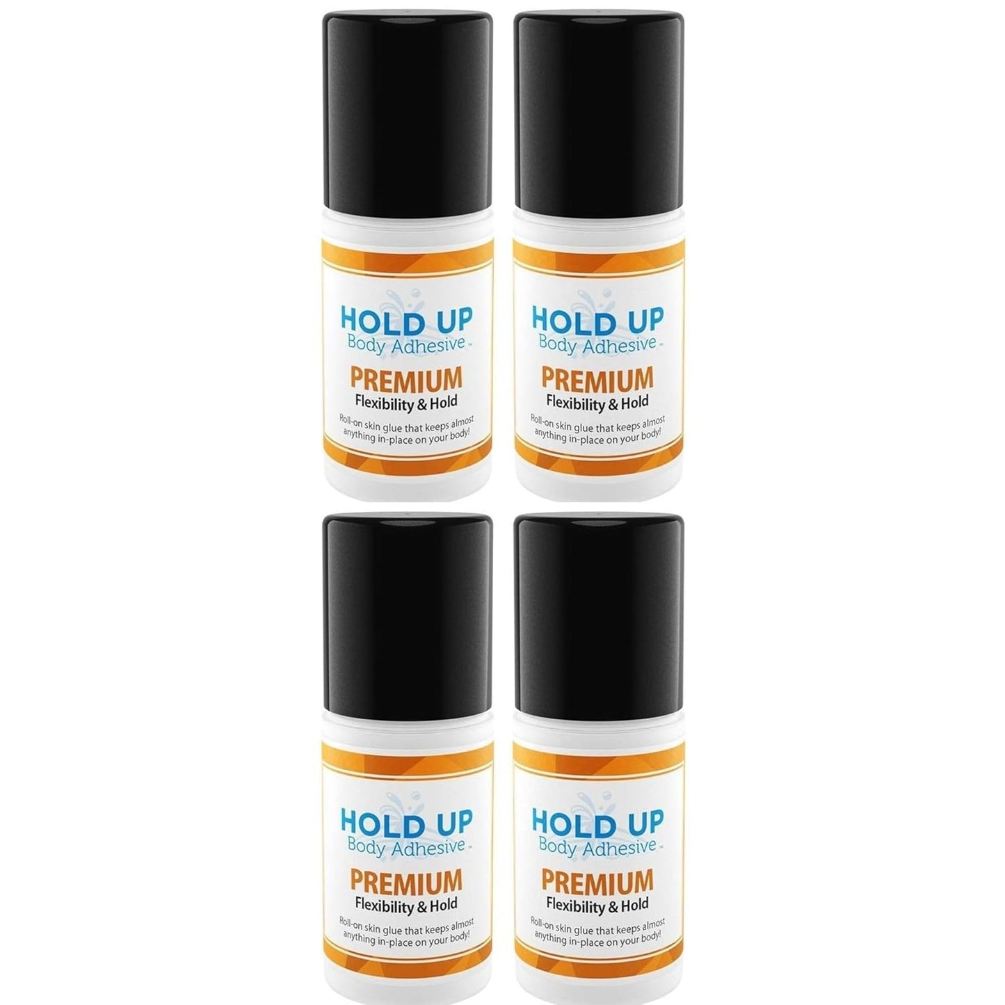 Premium Body Glue for Dancers - Roll On Skin Adhesive 4-Pack