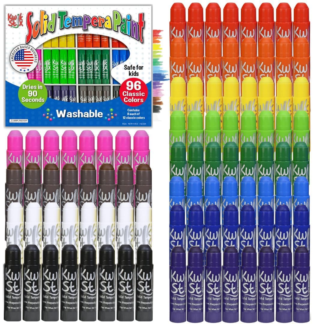 Kwik Stix Solid Tempera Paint Sticks for Kids - 96 Colors